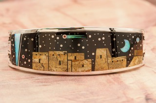 Calvin Begay Starry Night in the Pueblo Sterling Silver Bracelet